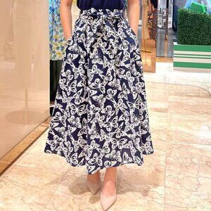 Kate spade butterfly floral elastic waist skirt size L